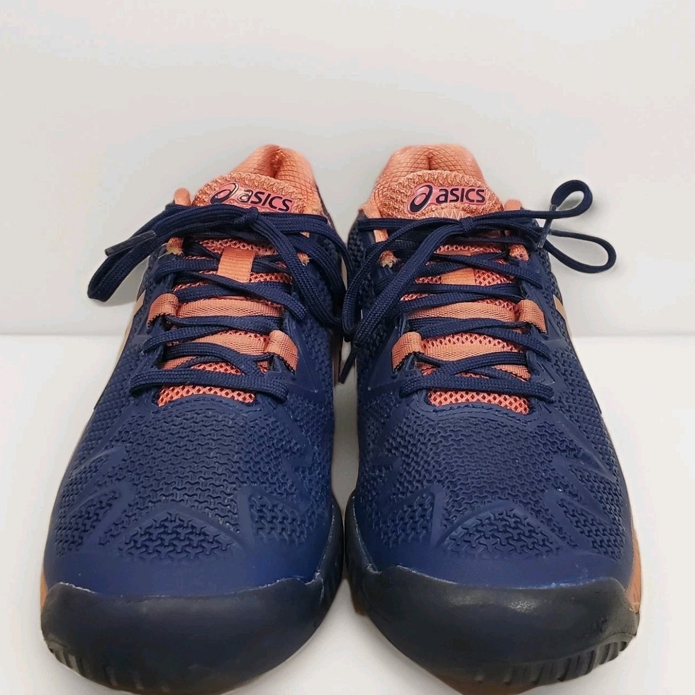 ASICS® Women's 9.5‎ GEL-Resolution 8 Tennis Pickleball Shoes in Blue Pink White - Picture 5 of 10